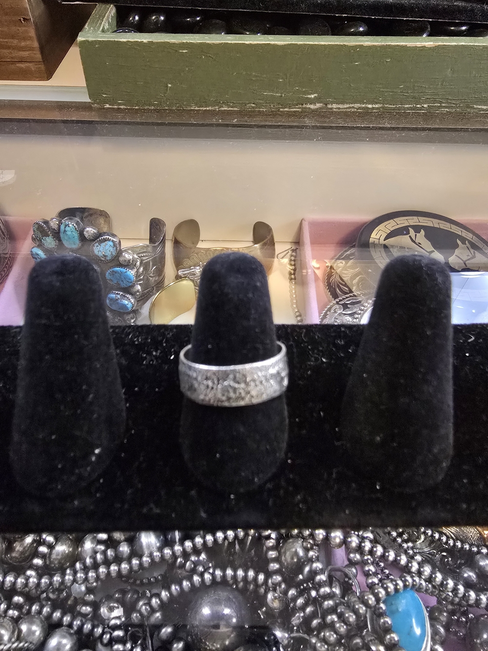 Sterling Silver Textured Band Ring - Sz 8